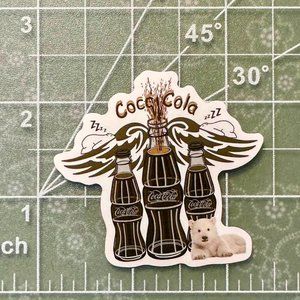 Vintage Coca Cola Bottles (Burton Morris Style Pop Art) Waterproof Vinyl Sticker
